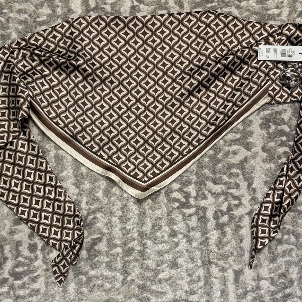 Garage Brown and Cream Geometric Scarf